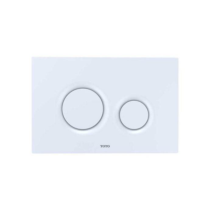TOTO YT930#WH Basic Dual Button Round Push Plate for RP In-Wall Tank - Matte White