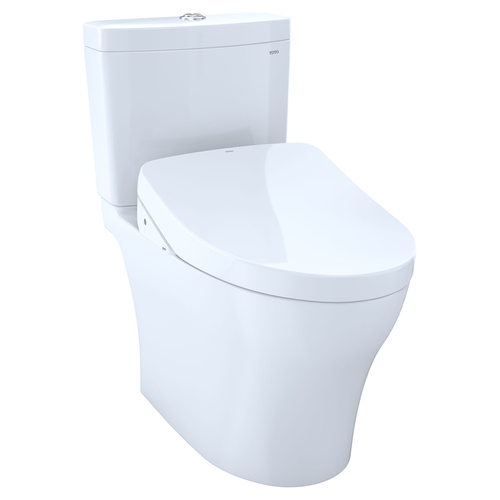 TOTO Aquia IV 1G Two-Piece Toilet w/ WASHLET+ S500e in Cotton, 1.0 or 0.8 GPF, Auto Flush - TOTO MW4463046CUMGA#01
