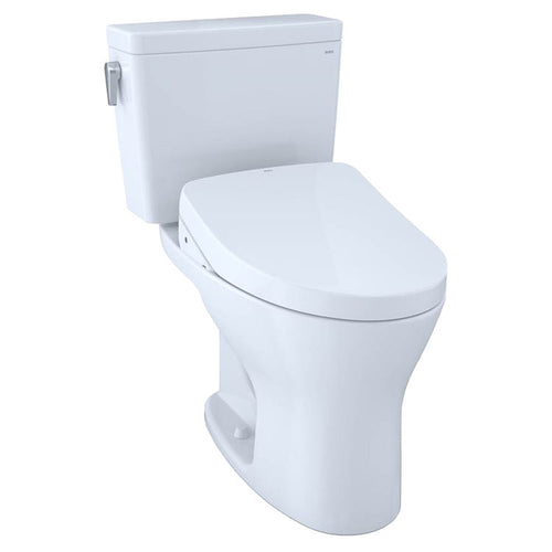 TOTO Drake Two-Piece Toilet w/ WASHLET+ S550e in Cotton, 1.28 or 0.8 GPF, Auto Flush - TOTO MW7463056CEMGA#01