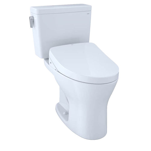 TOTO Drake Two-Piece Toilet w/ WASHLET+ S550e in Cotton, 1.28 or 0.8 GPF, Auto Flush, Universal Height - TOTO MW7463056CEMFGA#01